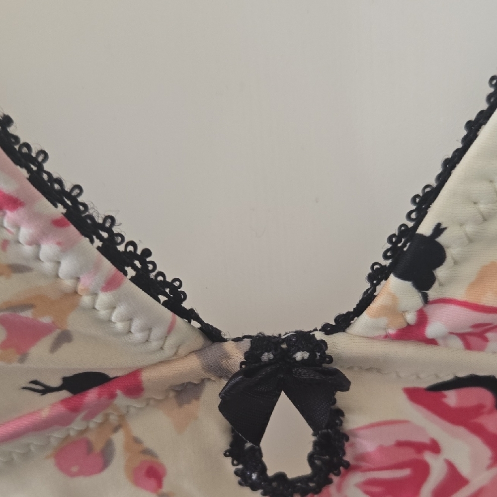 Betsey Johnson Floral Halter Swim Set - Pink and Cream - Picture 9 of 11